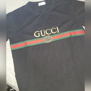 Gucci Black Shirt with Green and Red SIZE M
